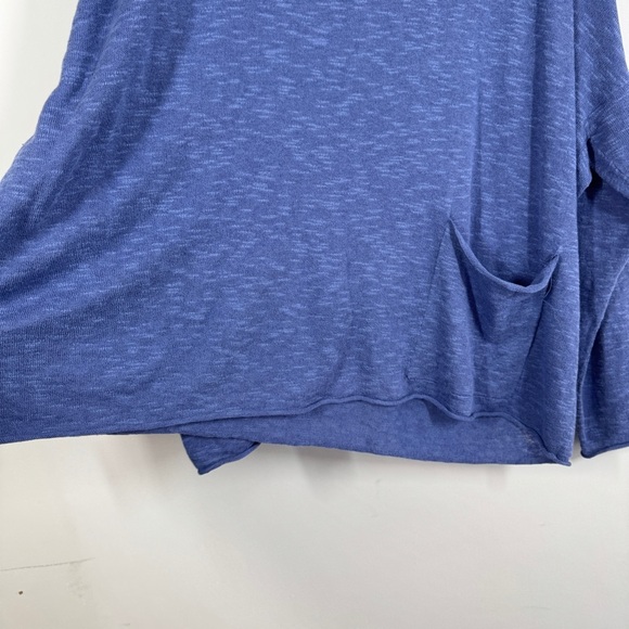 Eileen Fisher Blue Relaxed Fit Organic Linen Cotton Blend Lagenlook Tunic Top 1X - Picture 6 of 12
